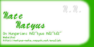 mate matyus business card